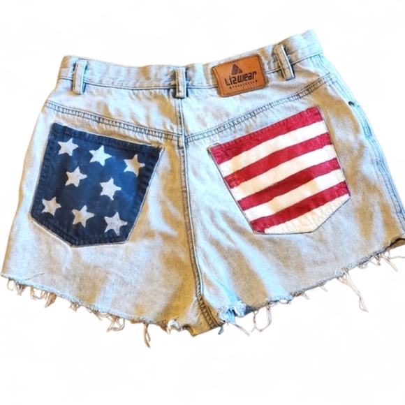 lizwear Pants - LizWear Distressed Americana Cutoff Shorts